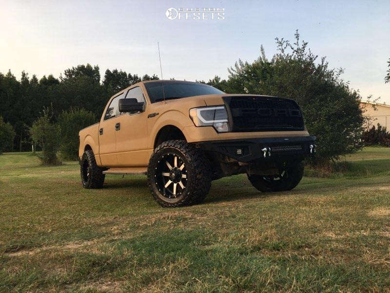 2013 Ford F-150 Aggressive > 1" outside fender on 20x11 -18 offset Fuel Maverick and 35"x12.5" Toyo Tires Open Country Mt on Stock - Custom Offsets Gallery