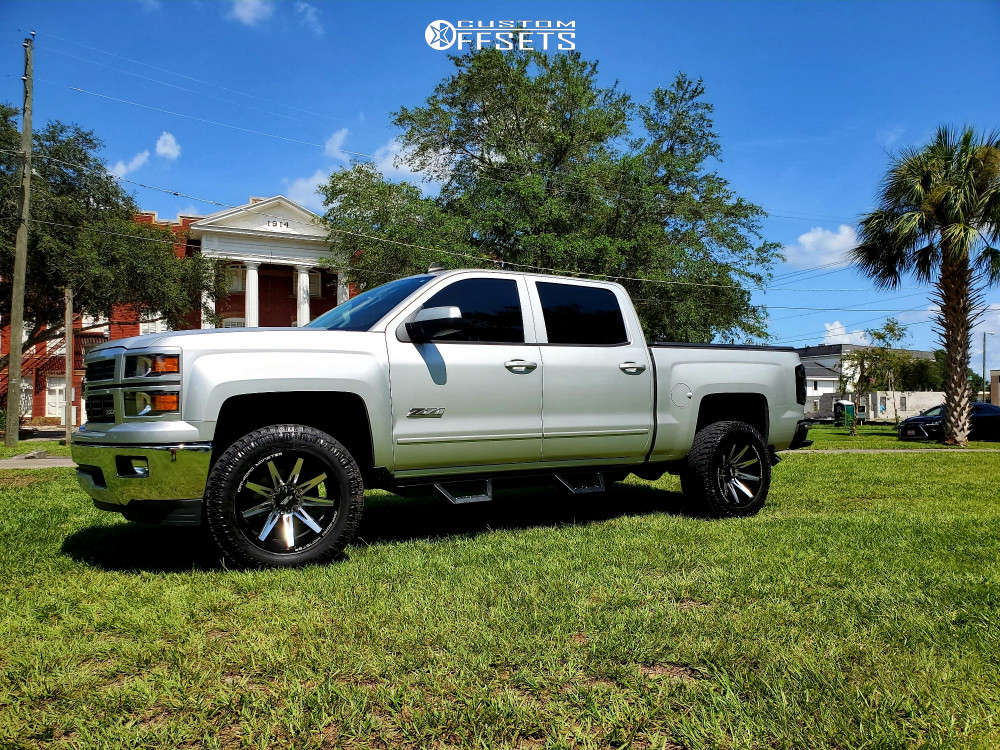 2015 Chevrolet Silverado 1500 Aggressive > 1" outside fender on 20x10 -19 offset Off Road Monster M25 and 33"x12.5" Atturo Trail Blade Xt on Suspension Lift 3.5" - Custom Offsets Gallery