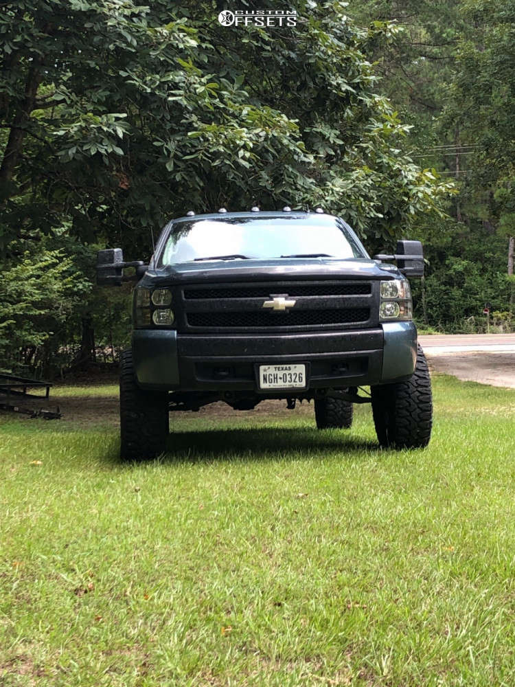 2008 Chevrolet Silverado 1500 Aggressive > 1" outside fender on 17x10 0 offset Vision Warrior and 35"x12.5" Milestar Patagonia Mt on Suspension Lift 5" - Custom Offsets Gallery