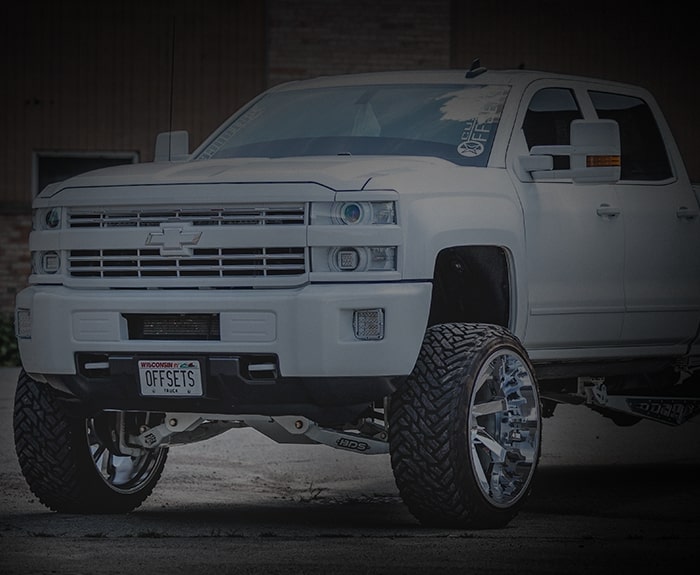 White Ford F-250 with lift kit